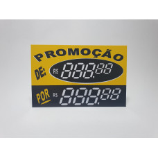 Etiqueta pvc promoção  De/Por amarela